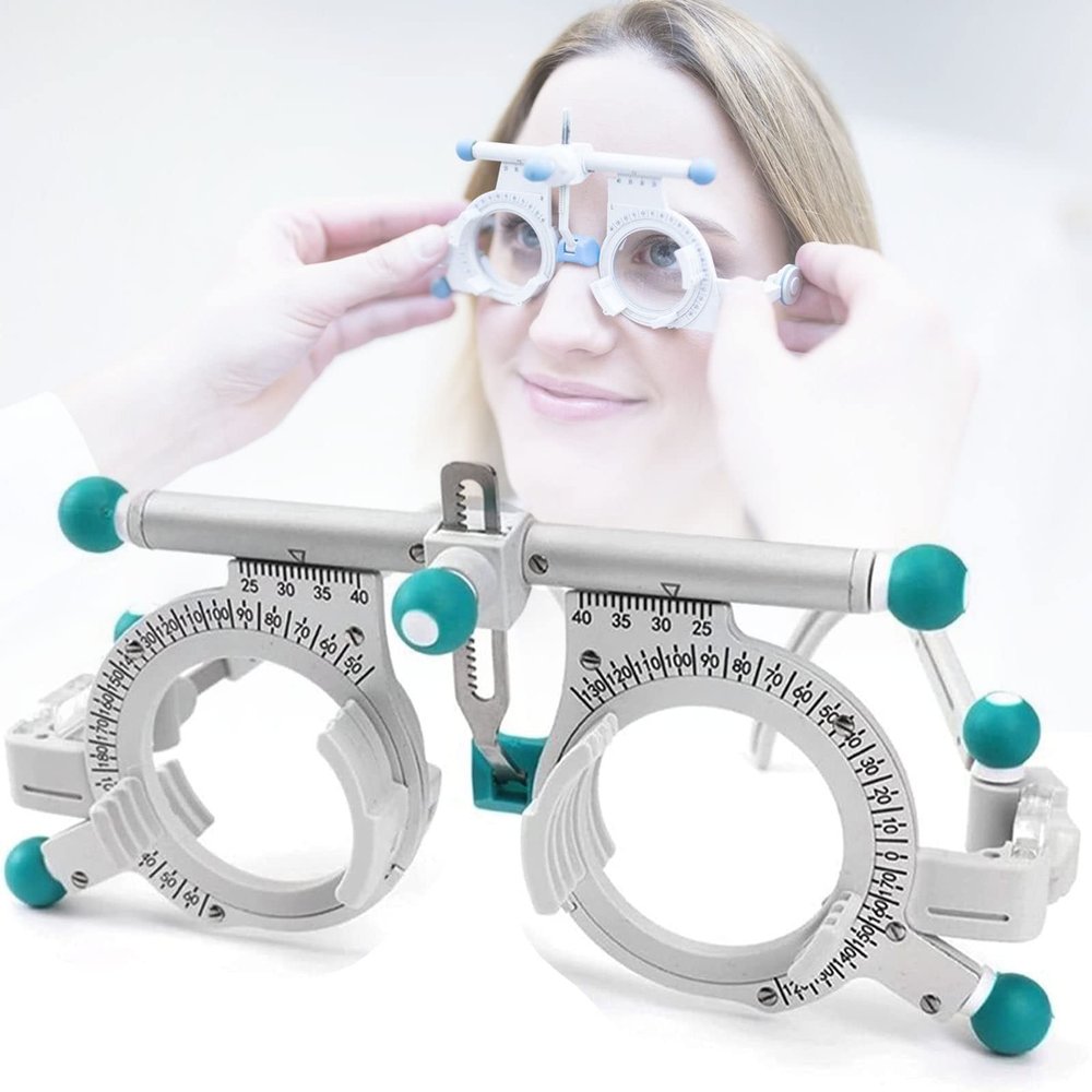 GEHPYYDS Adjustable Optical Trial Lens Frame PD 48-80mm Universal Optical Trial Frame,Titanium Optical Test Eyepiece,Eye Test Glasses Optometry Lens Frame for Test Optician
