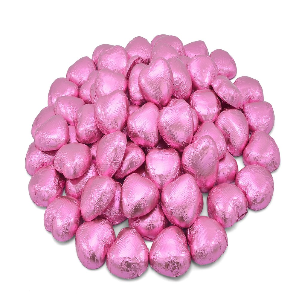 Wyeland Confectionery Luxury Milk Chocolate Hearts - For Wedding Favours, Anniversary, and Mothers Day - 20 Pink Hearts