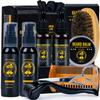 Beard Kit, Beard Grooming Kit for Men, Beard Growth Kit with Beard Roller, 2 Pack Beard Growth Oil, Beard Shampoo, Beard Conditioner, Beard Brush, Beard Balm, Beard Comb, Scissors view 1