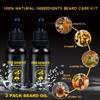 Beard Kit, Beard Grooming Kit for Men, Beard Growth Kit with Beard Roller, 2 Pack Beard Growth Oil, Beard Shampoo, Beard Conditioner, Beard Brush, Beard Balm, Beard Comb, Scissors view 2