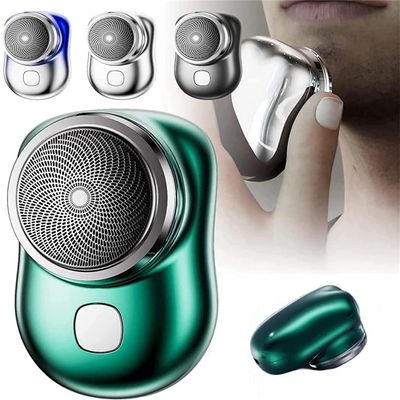 Mini Shaver Portable Electric Shaver, 2023 New Pocket Portable Electric Shave, USB Mini Shaver Electric Razor for Men, Rechargeable Travel Electric Razors Wet and Dry (Green)