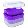 ARGOMAX Denture Case, Denture Cup for Soaking Dentures, Thorough Cleaning of Dentures, Retainer, Clear Braces (Clear Case + Purple Filter and Tray). view 2