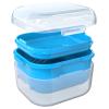ARGOMAX Denture Case, Denture Cup for Soaking Dentures, Thorough Cleaning of Dentures, Retainer, Clear Braces (Clear Case + Light Blue Filter and Tray). view 2