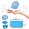 ARGOMAX Denture Case, Denture Cup for Soaking Dentures, Thorough Cleaning of Dentures, Retainer, Clear Braces (Clear Case + Light Blue Filter and Tray). view 3