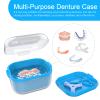 ARGOMAX Denture Case, Denture Cup for Soaking Dentures, Thorough Cleaning of Dentures, Retainer, Clear Braces (Clear Case + Light Blue Filter and Tray). view 4