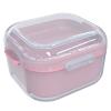 ARGOMAX Denture Case, Denture Cup for Soaking Dentures, Thorough Cleaning of Dentures, Retainer, Clear Braces (Clear Case + Pink Filter and Tray). view 1
