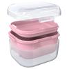 ARGOMAX Denture Case, Denture Cup for Soaking Dentures, Thorough Cleaning of Dentures, Retainer, Clear Braces (Clear Case + Pink Filter and Tray). view 2