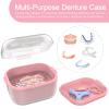 ARGOMAX Denture Case, Denture Cup for Soaking Dentures, Thorough Cleaning of Dentures, Retainer, Clear Braces (Clear Case + Pink Filter and Tray). view 4