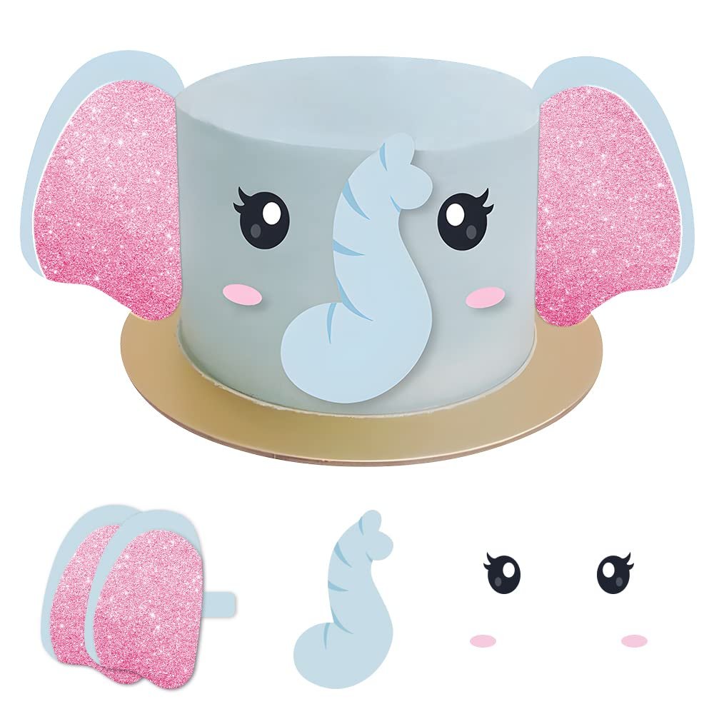 ADIANZI Elephant Cake Decoration Elephant Birthday Cake Topper Elephant Baby Shower Cake Topper Birthday Party Decorations for Boys Girls