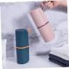 Alipis Portable Travel Mouthwash Cup Toothbrush Storage Box for Hiking and Camping Trips Dark Hygienic Toothbrush Holder for Go Use view 2