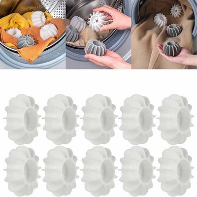 6/10PCS Anti-Winding Washing Machine Ball, Reusable Soft Silicone Dryer Balls for Anti-Winding Clothes & Deep Cleaning for Quick Washing Washing Machine (Color : 10pcs-White)