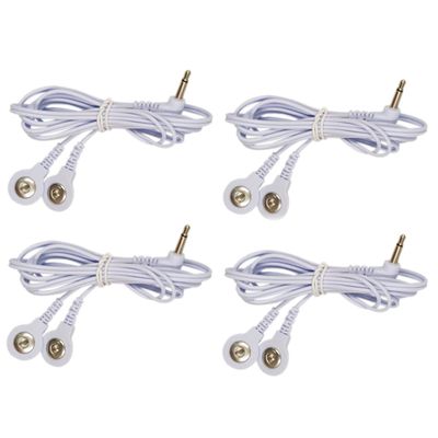 4PCS Replacement TENS Lead Wires 3.5mm Plug to 3.5 mm Snap Replace Cable Lead Wires for TENS Unit Physiotherapy Machine