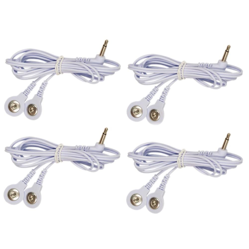 4PCS Replacement TENS Lead Wires 3.5mm Plug to 3.5 mm Snap Replace Cable Lead Wires for TENS Unit Physiotherapy Machine