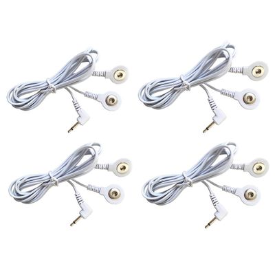 4PCS Replacement TENS Lead Wires 2.5mm Plug to 3.5 mm Snap Replace Cable Lead Wires for TENS Unit Physiotherapy Machine