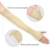 GAIREG Monkey Green Leaves Banana Cooling Arm Sleeves for Men Women, Compression Sleeves for Arms Women Thumb Hole, Duck Flower on Light Yellow, One size view 3