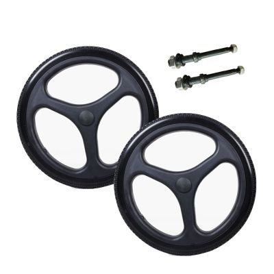 16 Inch Manual Wheelchair Accessories Rear Wheel, Non-Pneumatic Solid Tire, Bearing 12mm(1/2inch), 1 Pair