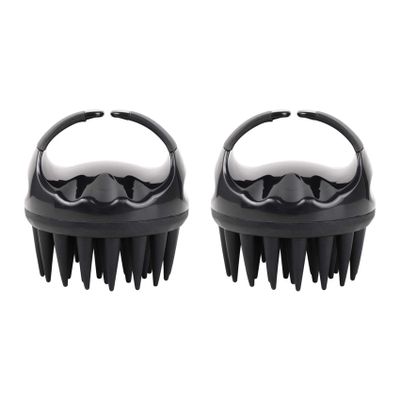 2X Silicone Hair Scalp Shampoo Massage Brush Shower Head Massager Hair Scrubber for Dandruff