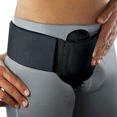 Samnuerly Inguinal Groin Hernia Belt, Medical Hernia Truss Support with Removable Compression Pad and Adjustable Waist Strap for Inguinal, Incisional Hernias Pain Relief Groin Brace Schwarz