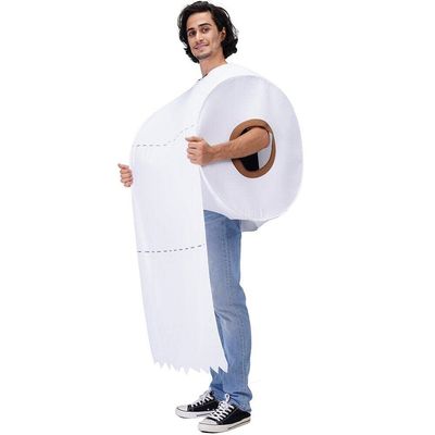 Wudaizhi Funny Rolling Paper Couples' Costume, Halloween Toilet Paper Tissue Cosplay Outfit for Adults