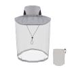 Grantop Midge Head Net Hat, Grey Nylon Mosquito Head Net with Hat, Portable Face Net Mesh with Hat for Outdoor Hiking Camping Climbing Fishing and Walking(Light Grey) (FWM-X01) view 1