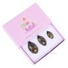 Drilled Yoni Egg Set Dragon Bloodstone Natural Jade Eggs Kegel Exerciser Balls,with Box view 1