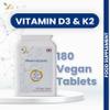 Ved's Vitamin D3 K2| 100 mcg Vitamin D3 & 100 mcg Vitamin K2| High Strength for Bone & Immune System| Vegan, Gluten Free 180 Vegan Tablets |6 Month Supply. view 2