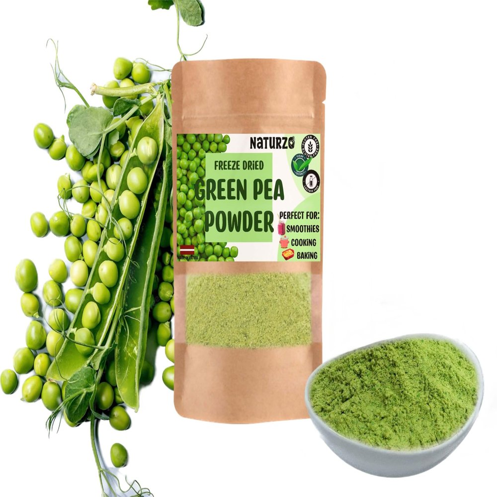 Freeze Dried Green Pea Powder Gluten Free Flour Protein Without additives, preservatives or Added Sugar. for Smoothies, Vegan Recipes, Baking (200g)