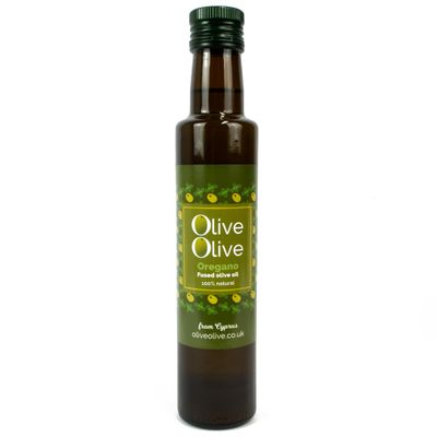 Oregano Infused Olive Oil Extra Virgin by OliveOlive - First Cold Pressed Olive Oil from Cyprus - 100% Handpicked Olives - High PolyPhenols - 250ml dark glass bottles (Oregano)