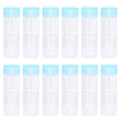 Tyenaza 12Pcs Contact Lens Case, Transparent Portable ABS Contact Cylindrical Lens Box for Travel Outdoor Daily Use