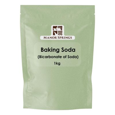 Baking Soda, Sodium Bicarbonate 1kg by Manor Springs - Pure Baking Soda for Baking, Cleaning, Bath Bombs