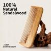 Onedor Handmade 100% Natural Green Sandalwood Hair Combs - Anti-Static Sandalwood Scent Natural Hair Detangler Wooden 2 in 1 Comb (short) view 3