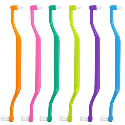 6 Pieces 2-in-1 Toothbrush with Interdental and Wisdom Teeth Brush Heads for Comprehensive Oral Care, Soft Single Interdental Brushes Between Teeth Wisdom Toothbrush for Braces