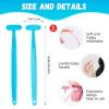 6 Pack Tongue Scraper, Plastic Tongue Cleaner Brush for Adults Tongue Scrubber for Better Breath Dental Oral Care Supplies view 2