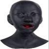 Anatomical Latex Mask Heavy Rubber Hood Lined with Red Mouth Sheath Tongue and Nose Tube,Flesh-Women,One Size view 1