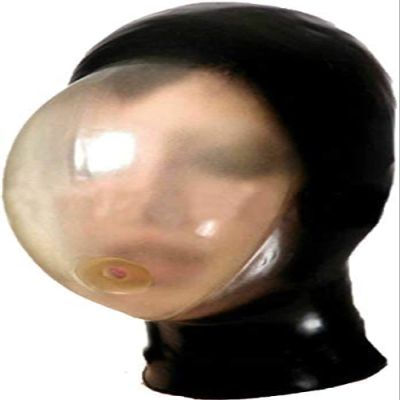 Seamless Breath Control Hood Breath Play Latex Mask Suffocating Gummy Rubber,Transparent,XX-Large
