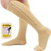 Ailaka 15-20 mmHg Zipper Compression Socks for Women Men, Closed Toe Support Graduated Medical Varicose Veins Hosiery, Perfect for Athletics, Running, Flight Travel, Support, Edema, Pregnancy view 1