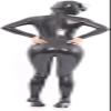 Black Latex Catsuits Rubber Dog Hood 3D Breast with Back Crotch Zipper Cosplay,XX-Large view 2