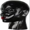 Anatomical Latex Mask Heavy Rubber Hood Lined with Red Mouth Sheath Tongue and Nose Tube,Black-Men,One Size view 1