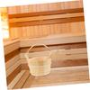 Alipis Classic Wooden Sauna Bucket and Wooden Ladle Set Plastic Liner for Sauna and Steam Room Use Practical Wood Barrel Bath Accessory for Water Pouring and Showering view 3