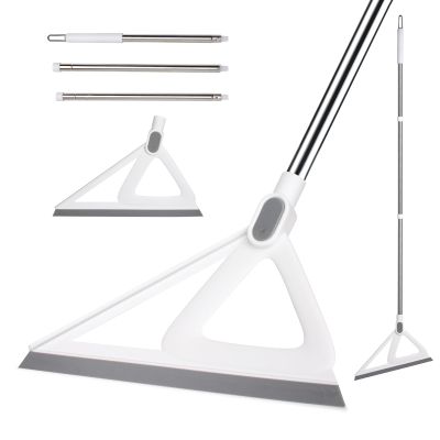 XXFLOWER Multifunction Silicone BroomSqueegee Broom Sweeping Water and Pet HairRubber Magic Broom Sweeper for Floor Bathroom Kitchen ShowerRugsGlass WindowsWhite