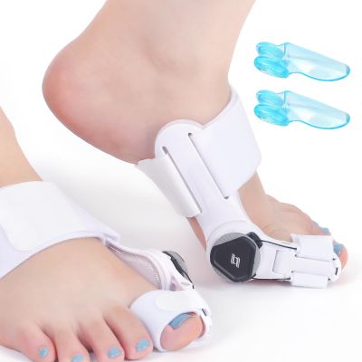 1 Pair Bunion Corrector Big Toe Straightener for Men Women Toe Straightener for Bunion Pain Relief Adjustable Bunion Splint Brace with Silicone Toe Straightener (2 Pcs)