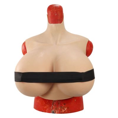 CRODRES Huge Silicone Breastplate Realistic Z Cup Boobs Enhancer Artificial Breast Forms for Crossdressers Drag Queen Cosplay,Wheat colored,Stretch cotton