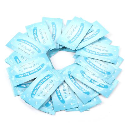 Finger Teeth Wipes Oral Brush Ups,50pcs Disposable Mini Toothbrushes,Teeth Deep Cleaning Wipes,Disposable Deeping Cleaning Caller Breath Mint Flavour