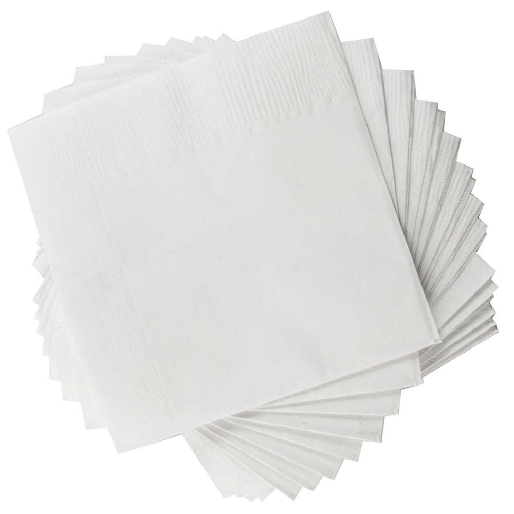 1 Ply White Cocktail Napkins- Pack of 1,000ct