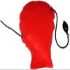 Latex Hood Mask Tube and Inflatable with Back Zip Decoration Cosplay Club,Black,Medium view 1