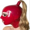 ANTIY Latex Rubber Big Eyes Mask with Hair Holes, Red, Customized view 3