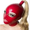 ANTIY Latex Rubber Big Eyes Mask with Hair Holes, Red, Customized view 4