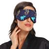 Turquoise Tiny Elephant Colorful Spraying Water Drops Eye Masks Cover Blocks Light Sleep Mask Shade Cover Blindfold Relaxing Eyeshade Cover with Adjustable Head Strap for Men Women Kids view 2