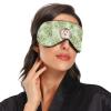 Baby Hedgehogs Seamless Green Leaves Eye Masks Cover Blocks Light Sleep Mask Shade Cover Blindfold Relaxing Eyeshade Cover with Adjustable Head Strap for Men Women Kids view 2