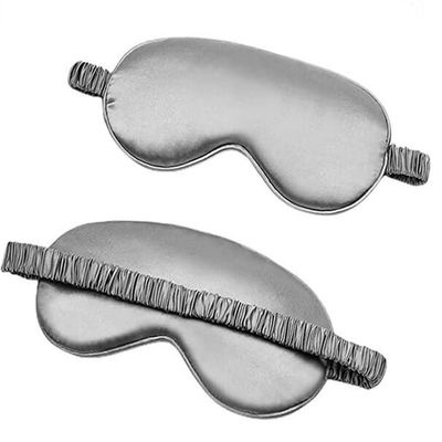 Mulberry Silk Sleep Eye Mask Blackout Sleeping Eye Mask for Men&Women with Elastic Strap Grey